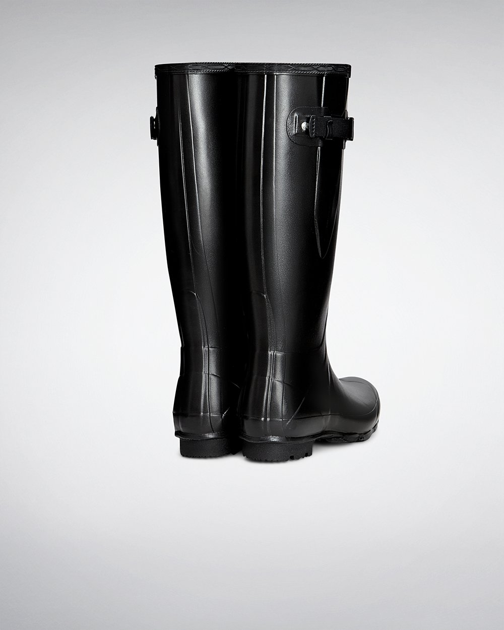 Womens Hunter Tall Rain Boots Black - Norris Field Side Adjustable - 3968720-EN